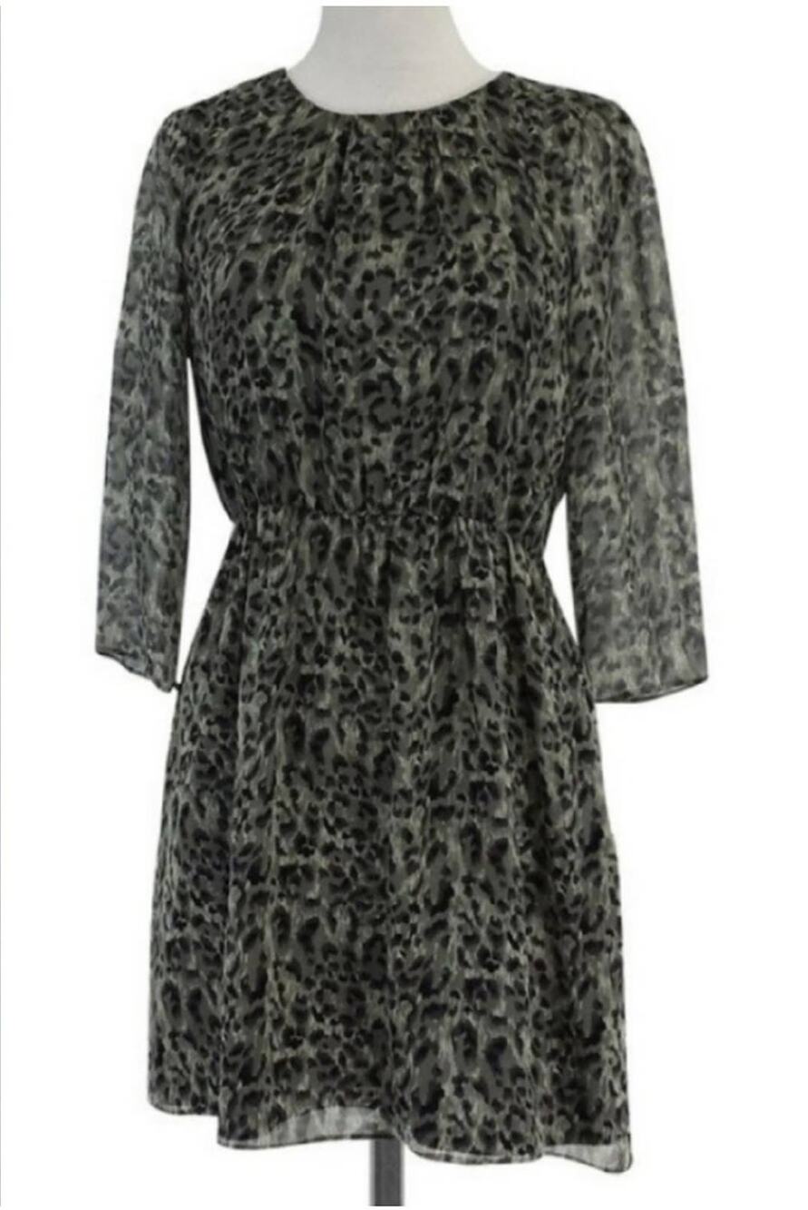 Gryphon New York Grey Animal Print Dress SILK Size 4